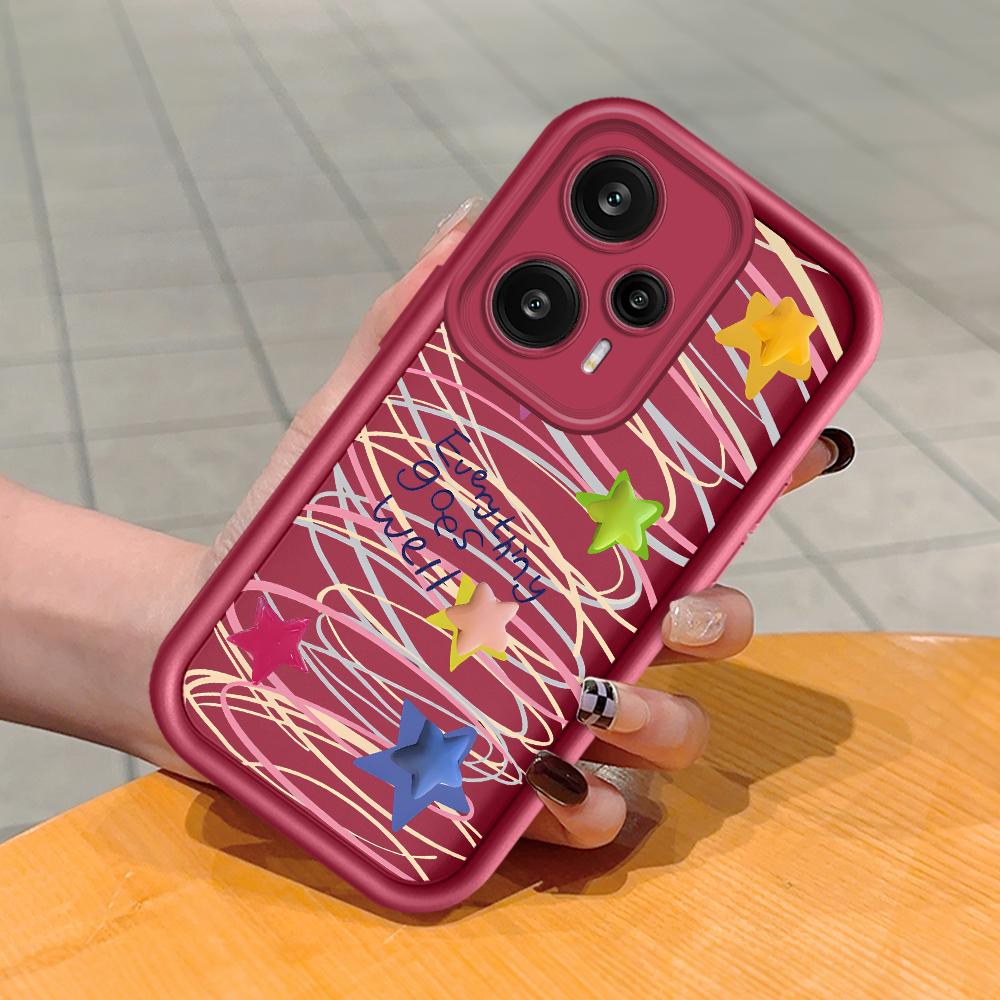 Soft Silicone Square Ladder Printing Pattern Phone Casing Full Cover Camera Shockproof Protection Rubber Case for Xiaomi Redmi