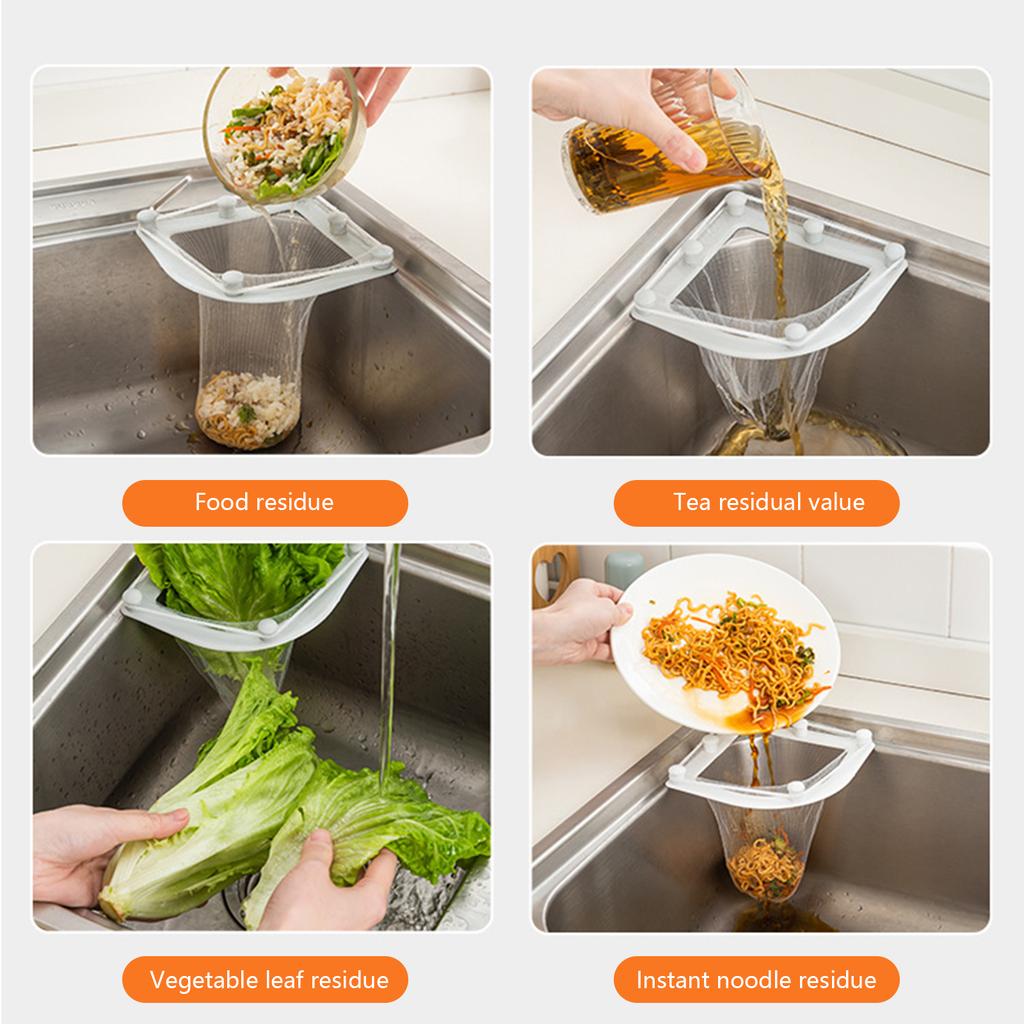 Kitchen Disposable Drained Garbage Bags Sink Filter Net Food Catcher for Utility Sinks Floor Drains