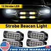 4X 12 Strobe LED Light Car Bar Truck Flashing Warning Beacon Hazard Amber/White