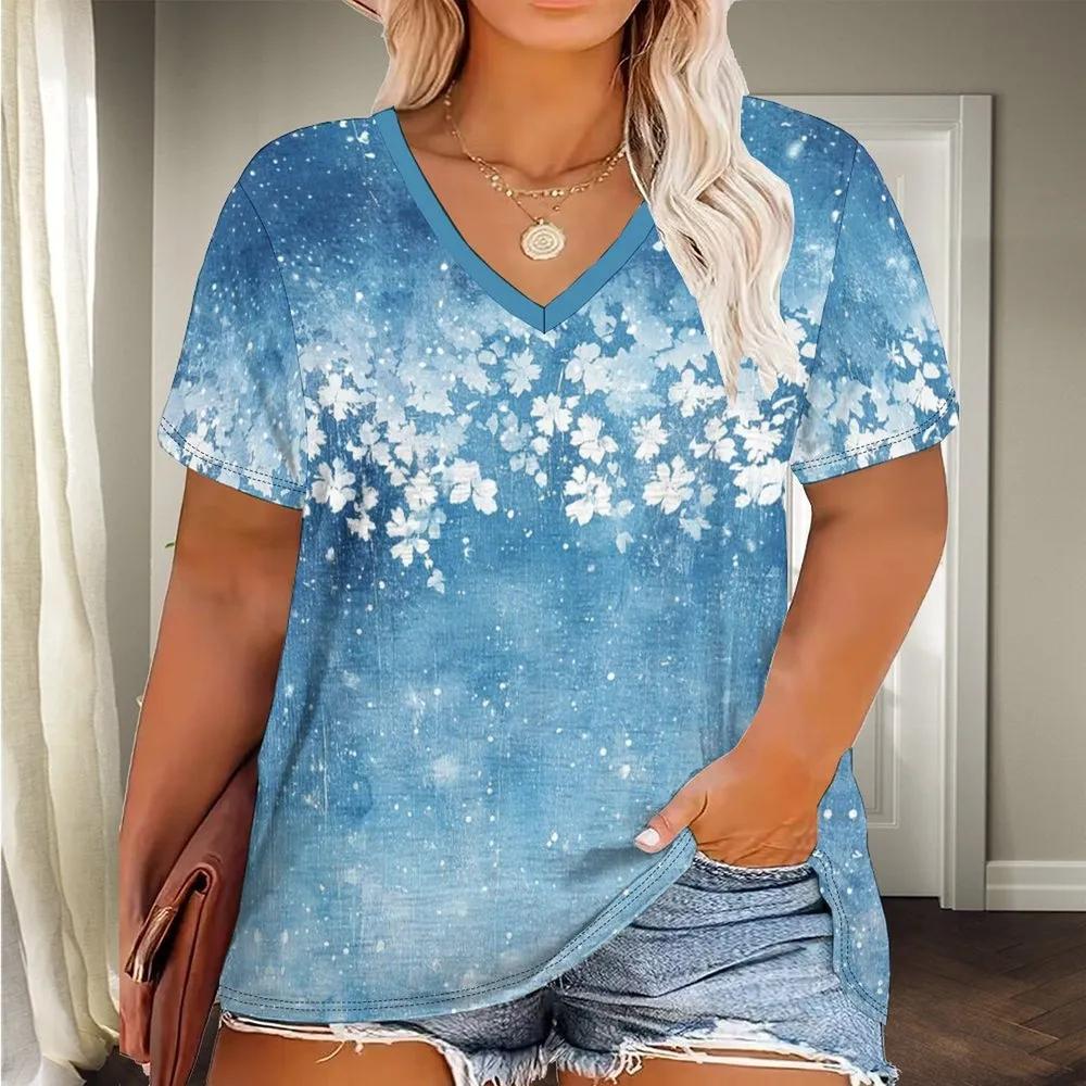 Casual Women's V-Neck Top Short Sleeve Fashion Versatile T-Shirts Women’s
