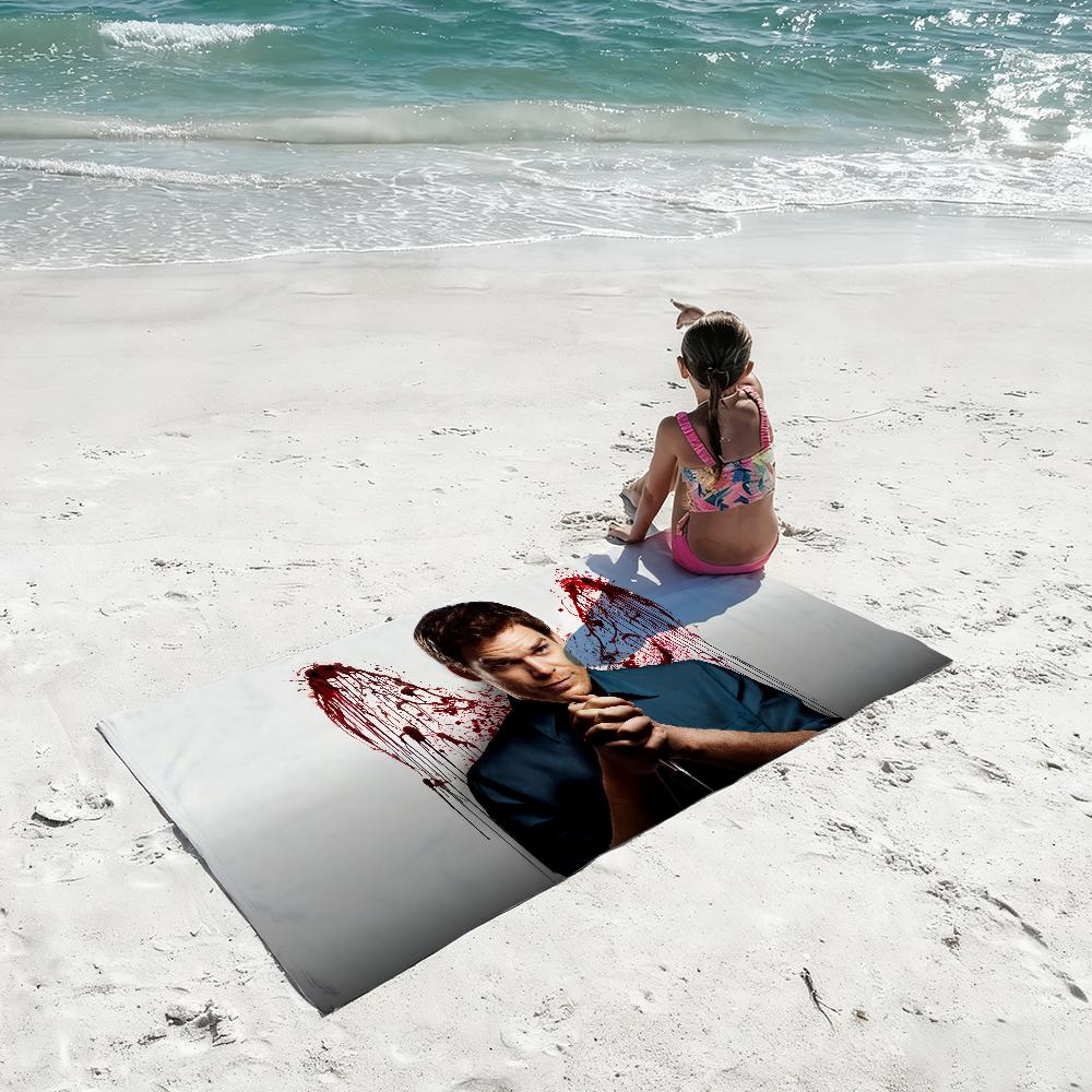 Classic TV Dexter Towel Soft Lightweight Anti-Sand Large Beach Towel Quick-Drying Bath Sports Family