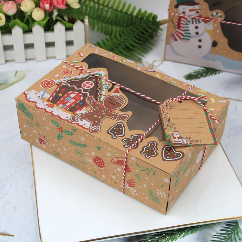 Christmas Style Kraft Paper Gift Boxes (3pcs) - For Cookie, Candy & Dessert Wrapping