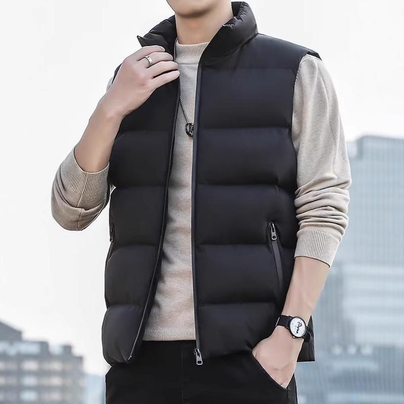 Koreanischer Stil Herbst Winter Neuer Stil Minimalistisch Lässig Daunenweste Oberbekleidung Gilet Warme Ärmellose Gepolsterte Jacke Für Herren