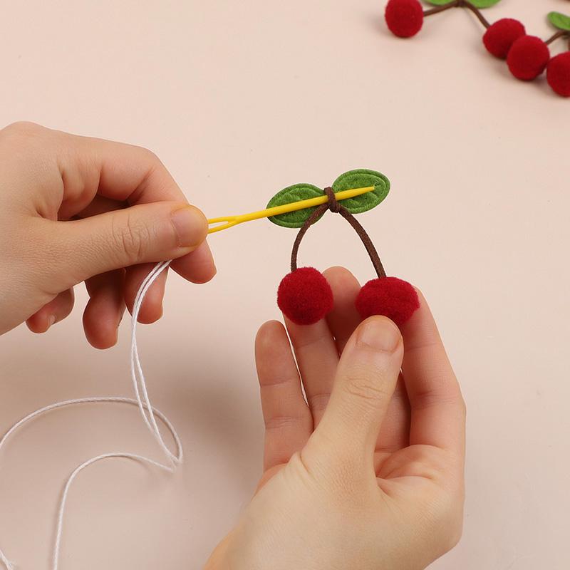 Felt Balls Cherry Garland Kids Girl 1st Birthday Party Banner DIY Fruit Wall Hanging Decoration Christmas Baby Shower Home Decor
