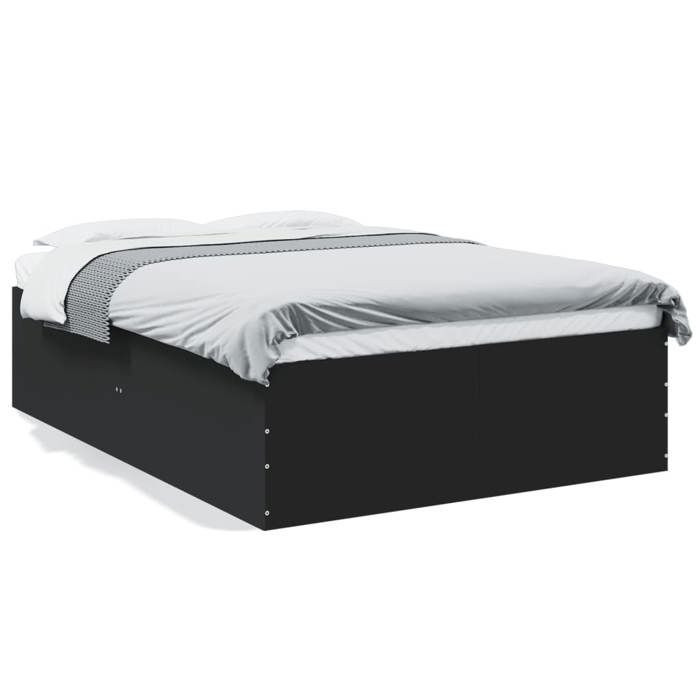 VidaXL Black Bed Frames 120x200 Cm Engineered Wood, Bedroom Furniture, Bed Base, Panel Bed, Bed, Bed 3280931
