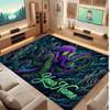 Octopus Sea Life Theme Crystal Velvet Floor Rug Personalized Custom Name Text Warm Carpet Home Decoration