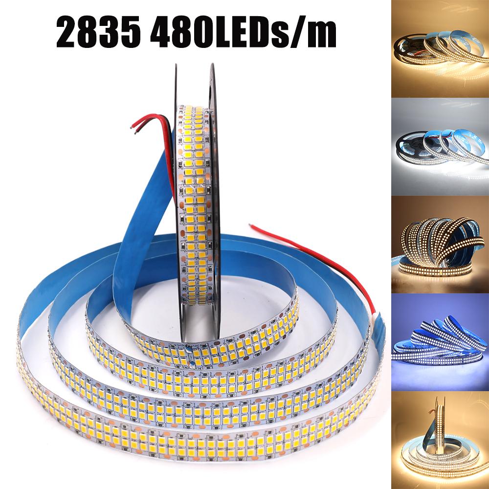 5M 12V Waterproof LED Strip Light SMD5050 2835 Flexible Tape 60-480 LEDs/M Warm White Home Decor