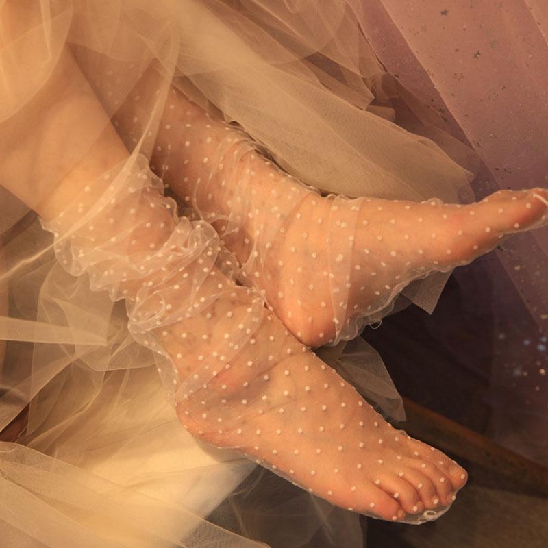 Woman Socks Summer Cute Lolita Socks Ladies Sexy Lace JK Sock Fashion Loose Breathable Fishnet Stockings Princess Tulle Socks