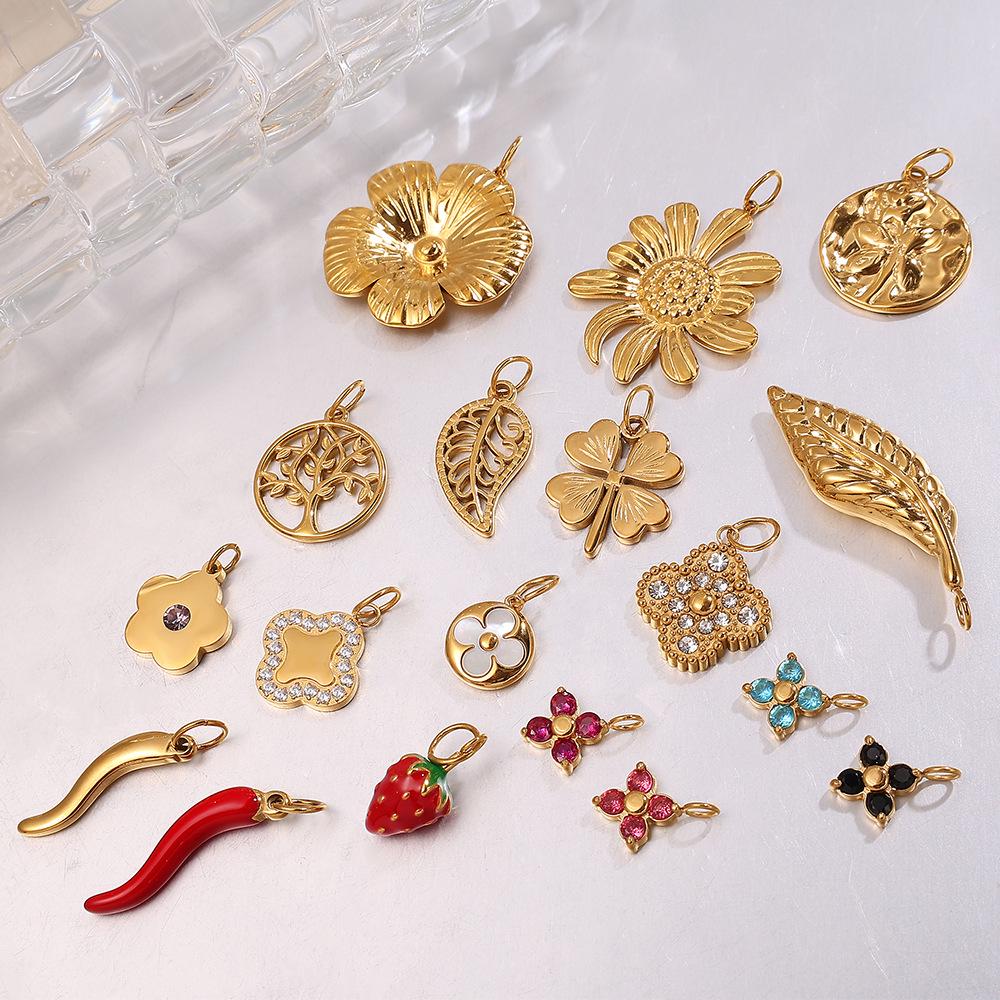 18K Gold-Plated Stainless Steel Beach-Style Pendant Necklace