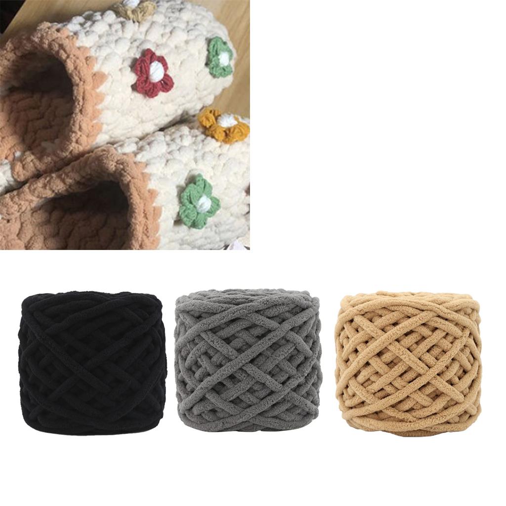 3 Nystan Supertjockt Garn Khaki Grå Svart Färg Hudvänligt Används Ofta Tjockt Stickgarn för Halsduk Toffel Matta