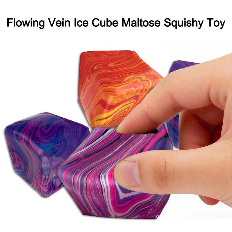 Ice Cube Maltose Decompression Toy Ice Cube Fidget Toys Squeeze Toy Anti-Stress Sensory Toy Pinch For Kids Adults Gift