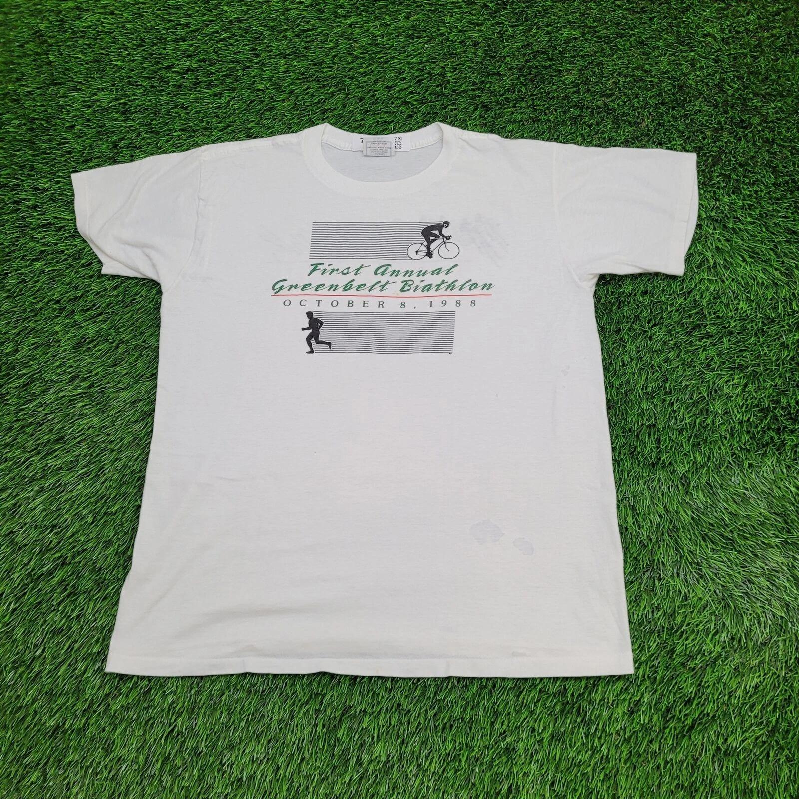 Vintage 1988 Greenbelt Biathlon Shirt Medium 20x26 College-Park M