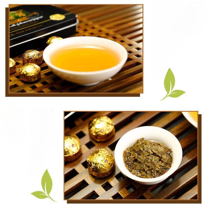 COLOURFUL YUNNAN Mini Gold Pu'er Tea with Glutinous Rice Fragrance Puerh Raw 45g