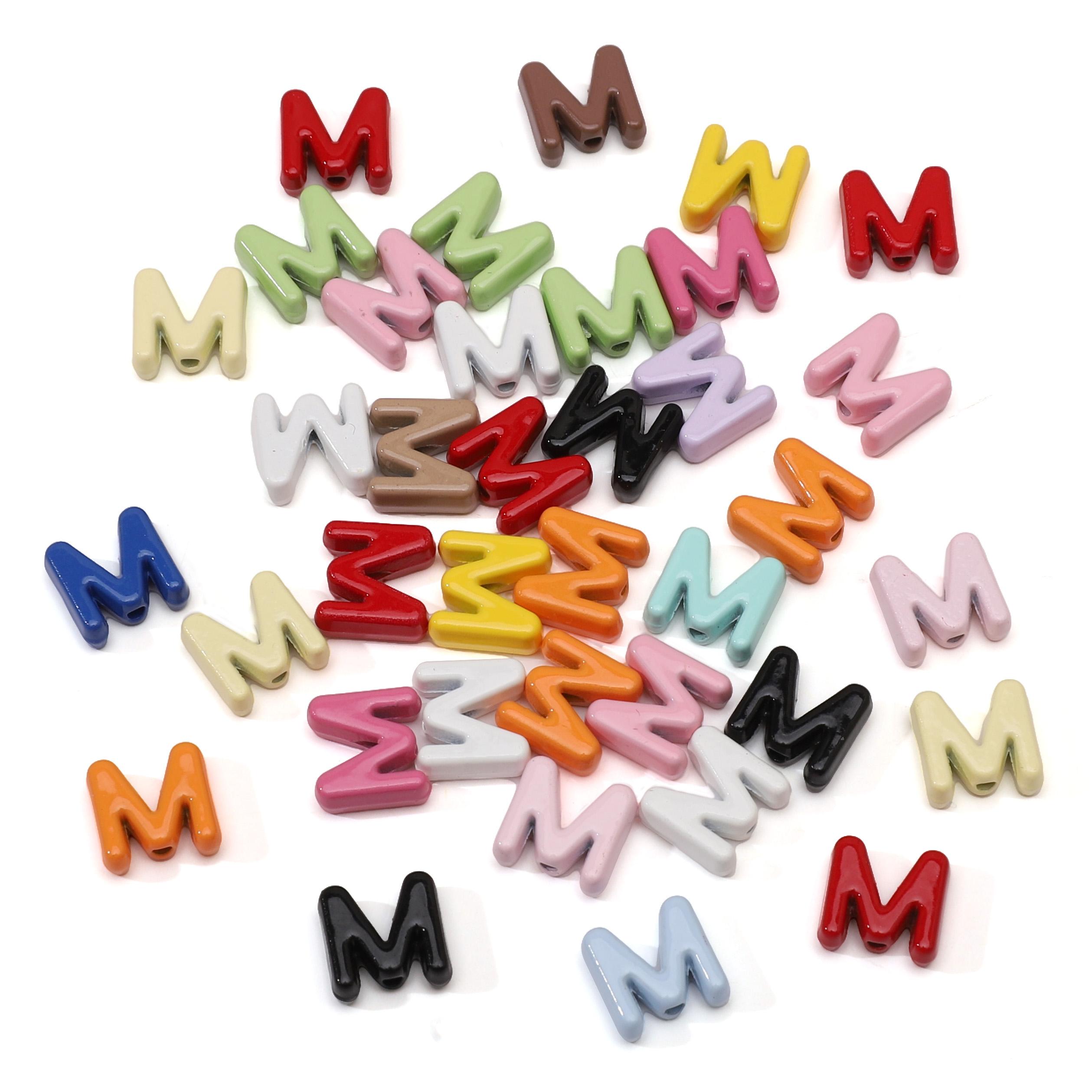 

5Pcs Alloy Small Colored Drip Oil Letter Beads Bead For DIY Handmade Materials Bracelets Necklaces Jewelry Making M