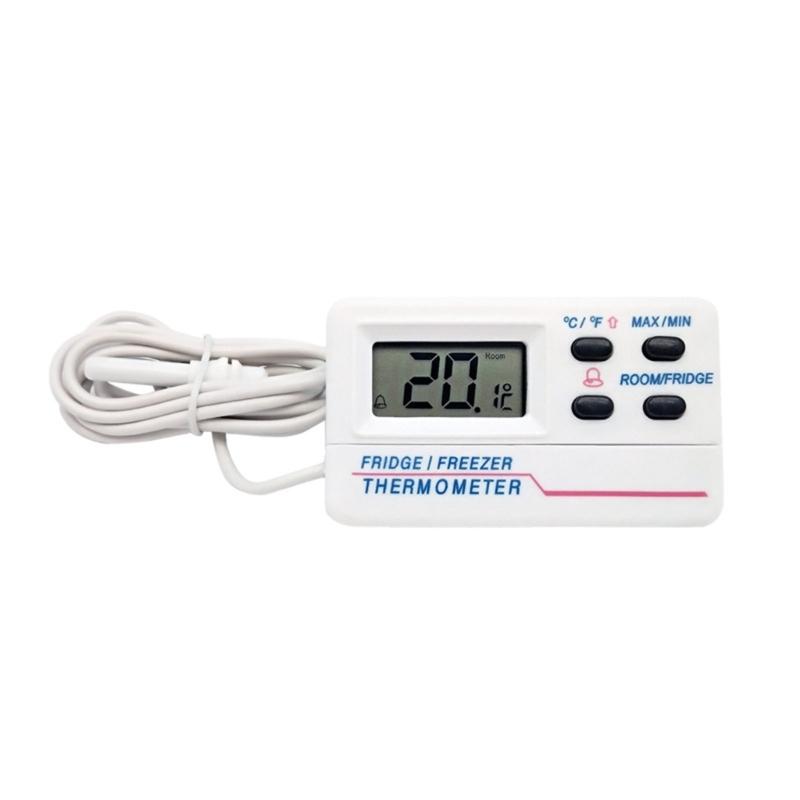 Digital Refrigerator Thermometers High Accuracy ±1°C Large LCD Screen Magnetic Hook Installation ABS for Food Storage 1