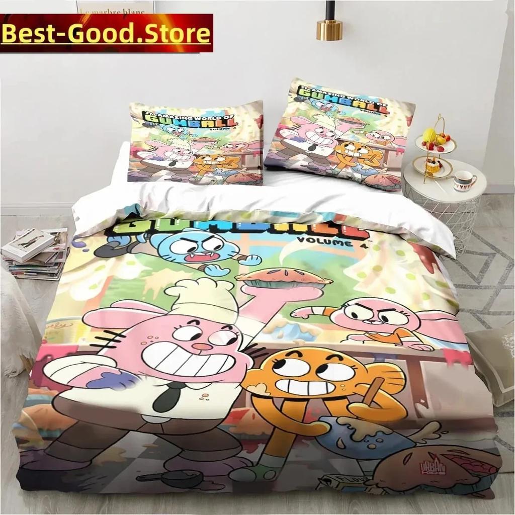 Carton The Amazing World Beding Set Gumbal Young Boys Young Girls Twin Quen King-Sized Dimensionsd Dimensions Soft Duvet Cover Pilowcase Bed boys