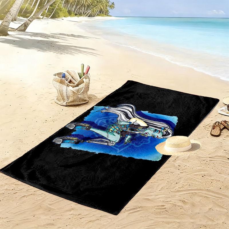 Frankie Stein Print Beach Towel, Large Soft Quick Dry Towel for Beach Camping Swimming