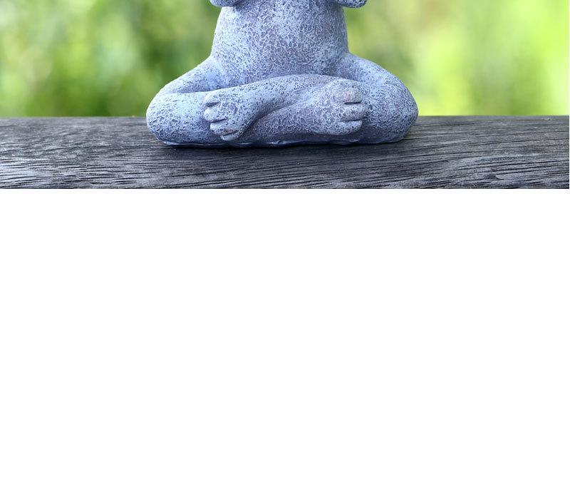 Zenový pes Buddha Meditační socha - Jógový pes v modlitební pozici pro dekoraci zenové zahrady