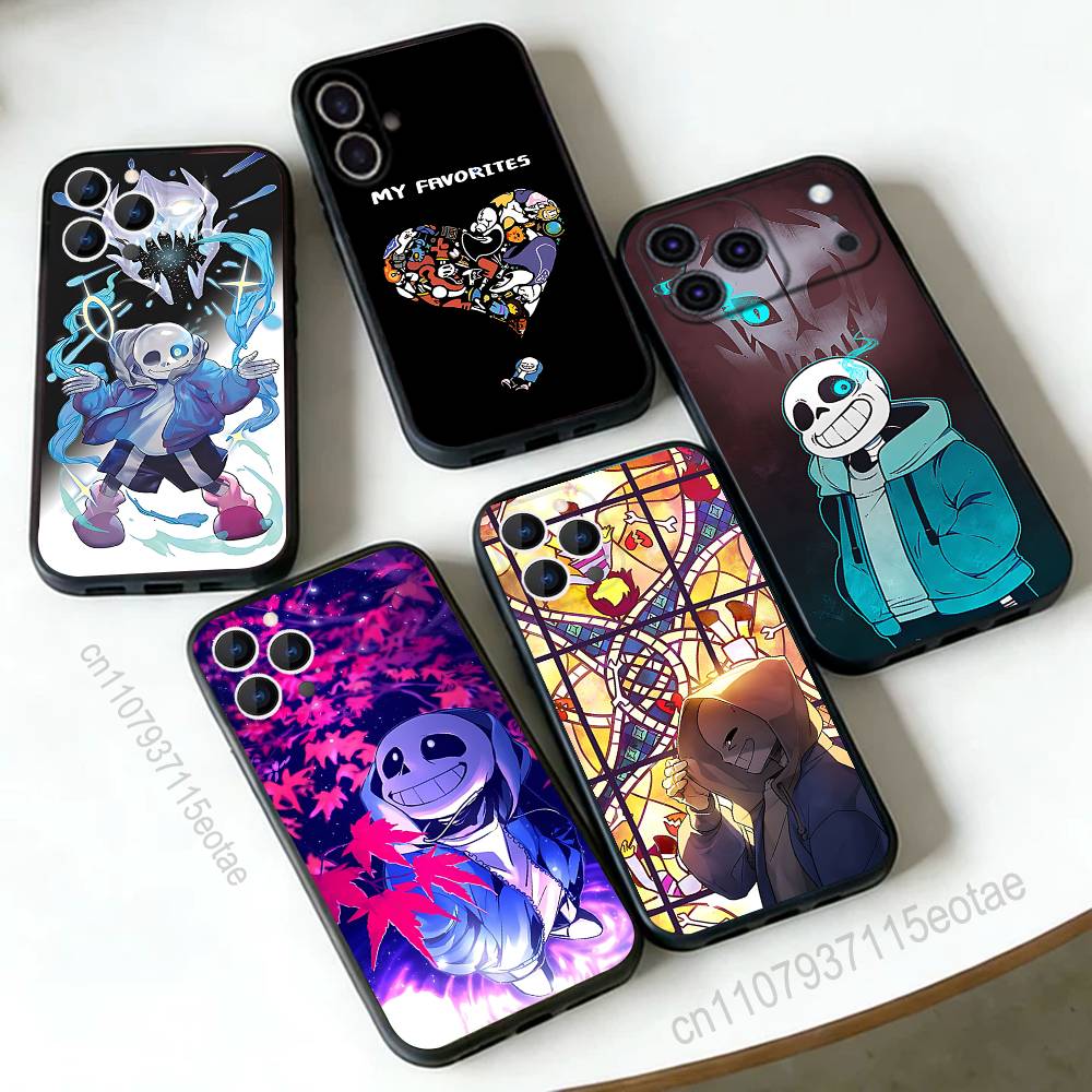 Game U-Undertale S-Sans Phone Case Silicone Soft For IPhone 16,17,15,11,13,12,14,Mini,Pro,Max,Plus,Air,E Black