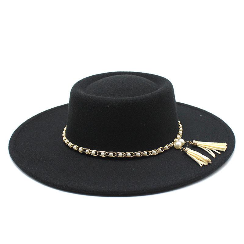 Men Women Wool Felt Round Crown Wide Brim Sun Protection For Travel Outdoor