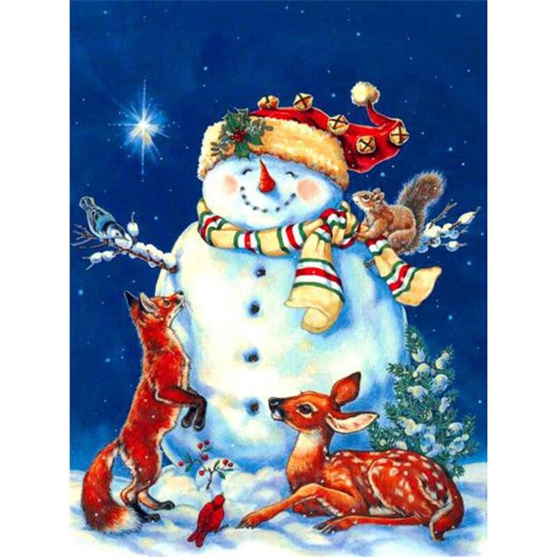 Novo 5D DIY Pintura Diamante Boneco de Neve Bordado Diamante Natal Ponto Cruz Rodada Completa Broca Artesanato Decoração de Casa Arte Presente