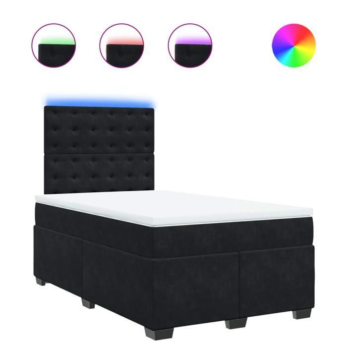 Maison Exclusive - Bettlattenrost mit Matratze Schwarz 120x200 cm Samt