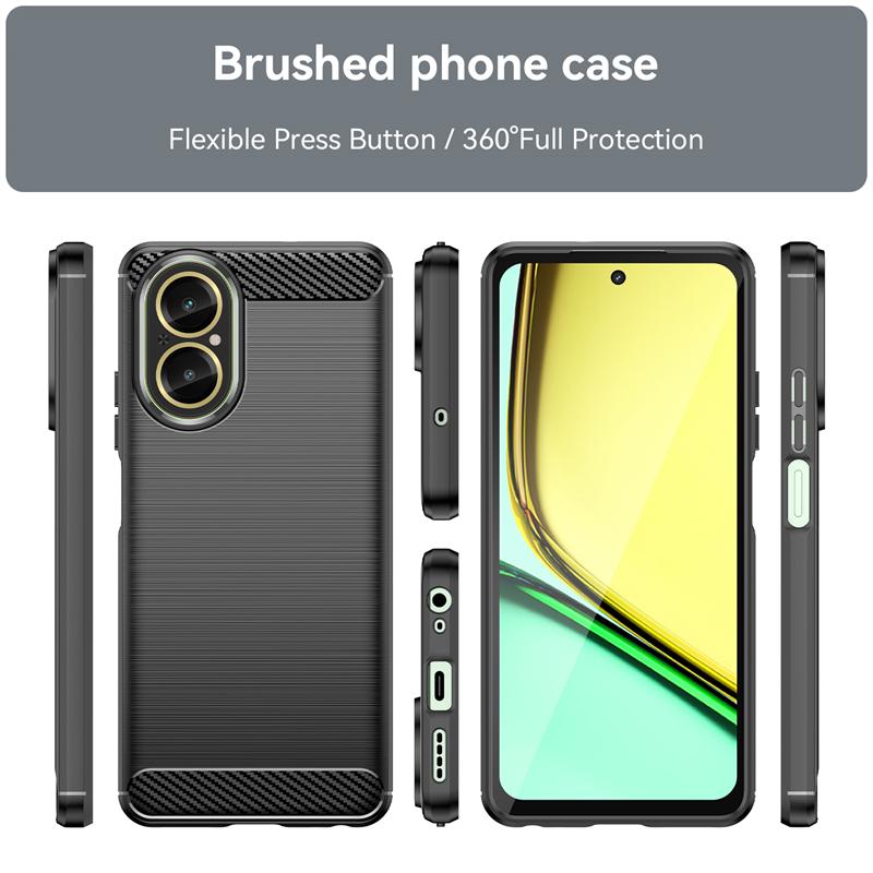 Pro Realme C67 4G Pouzdro Kryt OPPO Realme C67 4G Capas Uhlíkové Vlákno Nárazuvzdorný Zadní Kryt Telefonu TPU Měkký Pro Fundas Realme C67