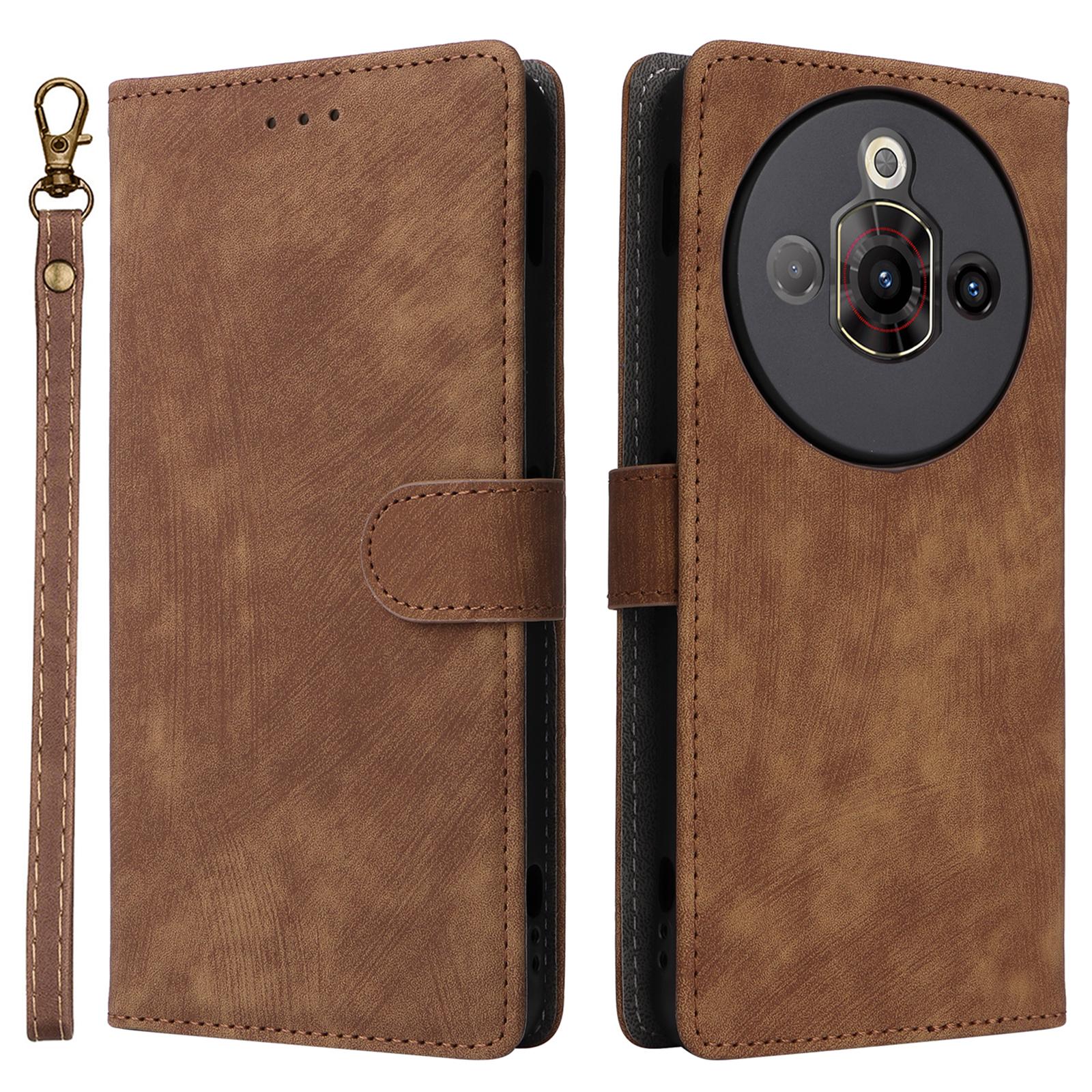 

Для ZTE nubia Focus Pro Чохол-гаманець Блокування RFID PU Шкіряна обкладинка Підставка Перегляд Brown