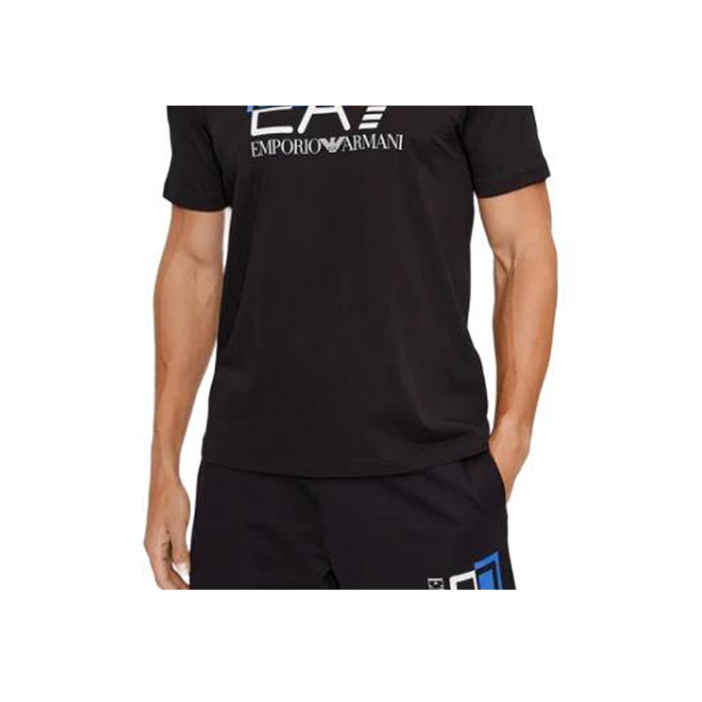 Emporio Armani Crew Neck Letter Print Fitted Short Sleeve T-Shirt Men Tops Black 6RPT81PJM9Z1200