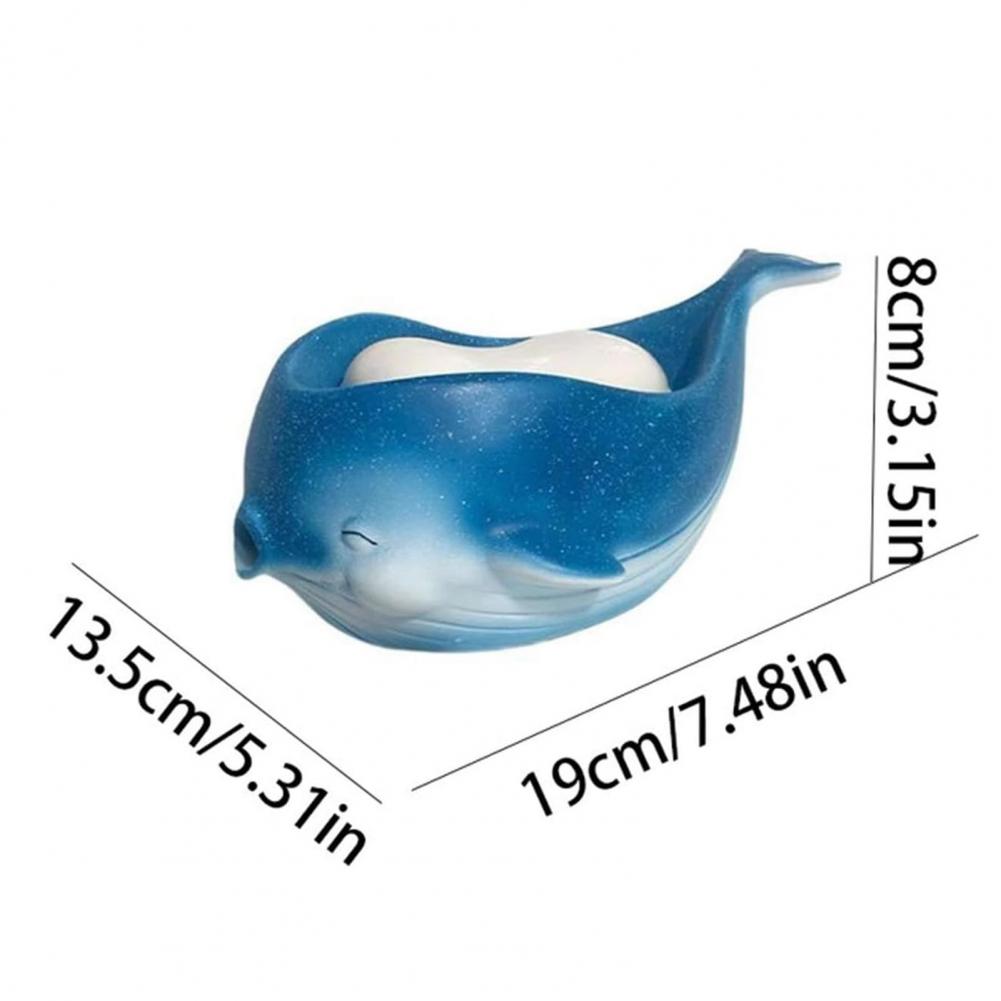 Soap Dish Whale-shaped Self-draining Soap Holder Easy-to-clean Bathroom Decor Reusable Shower Soap Box Design for Organized Bath