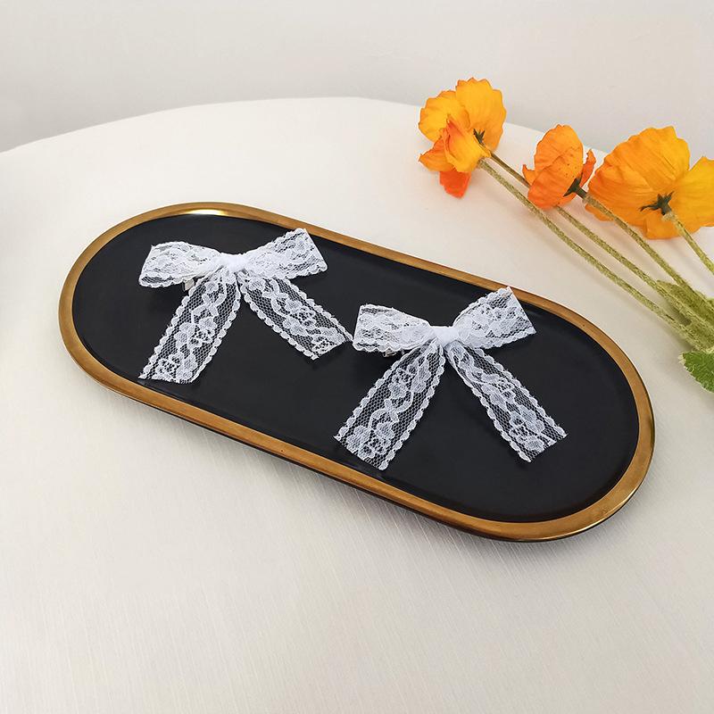 

2 шт. Модные кружевные заколки для волос с цветком и бантом, заколки-автоматы, шпильки для волос для женщин, девушек, женские, для вечеринок, для хвоста, боковые, головные уборы, аксессуары для волос