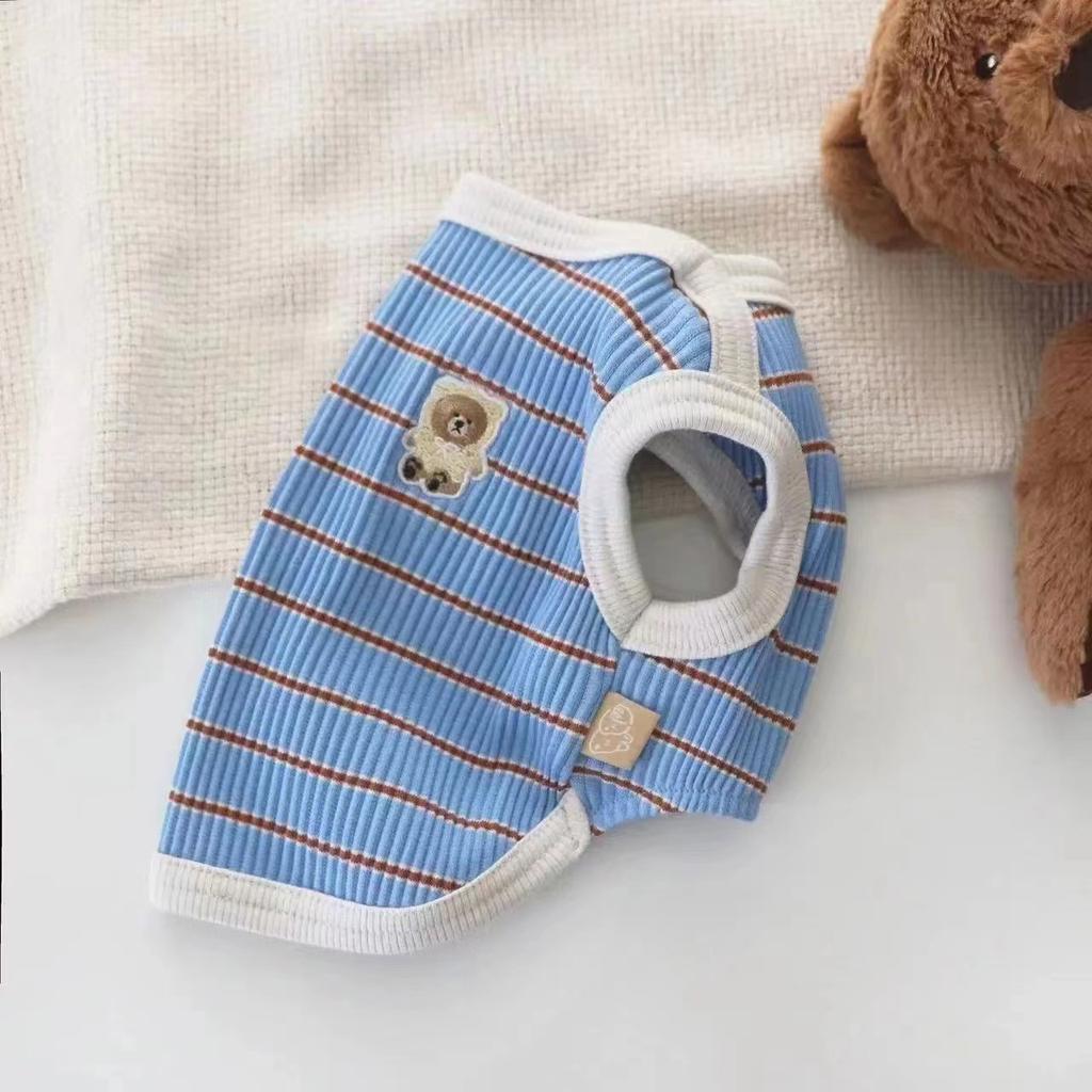 Striped Pet Vest Thin Teddy Bears Pomeranian Yorkshire Small Dog Cats Dogs Clothes Puppy Clothes Dog Cooling Vest