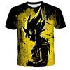2026 Summer New Dragon Ball Z Boys' T-shirt 3D Goku Print Men's Harajuku Fashion Short Sleeve Casual Tops Clothing