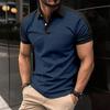 Printed Collar Short Sleeved Pullover Casual Men's Polo Shirt