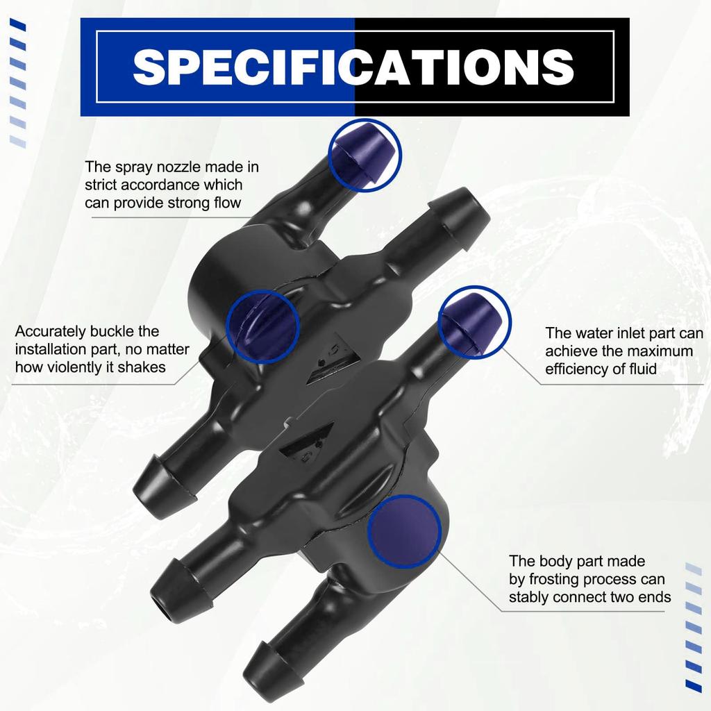 Edinstry Washer Nozzle, Window Washer Nozzle, Diffusion , Nozzle, Windshield Washer Nozzle, Wiper , OE: 8532128020, 2 Pcs