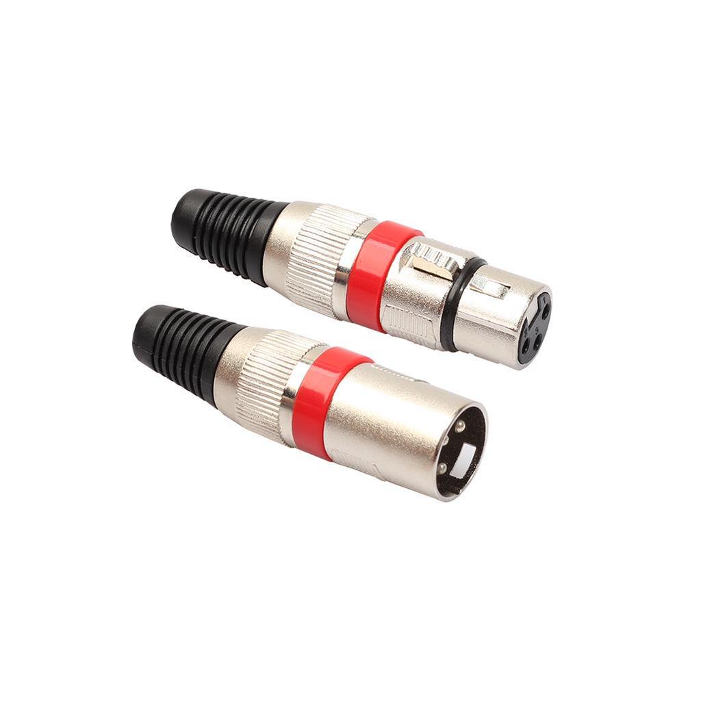 Zinc Alloy Shell Color Ring XLR 3-Core Balanced Audio Plug (Male/Female)