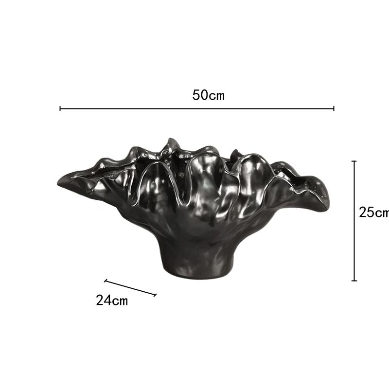 Resin Handicraft Flower Vase Flower Pot Irregular Wave Edge Abstract Resin Basin Floral Arrangement Accessories Home Decoration