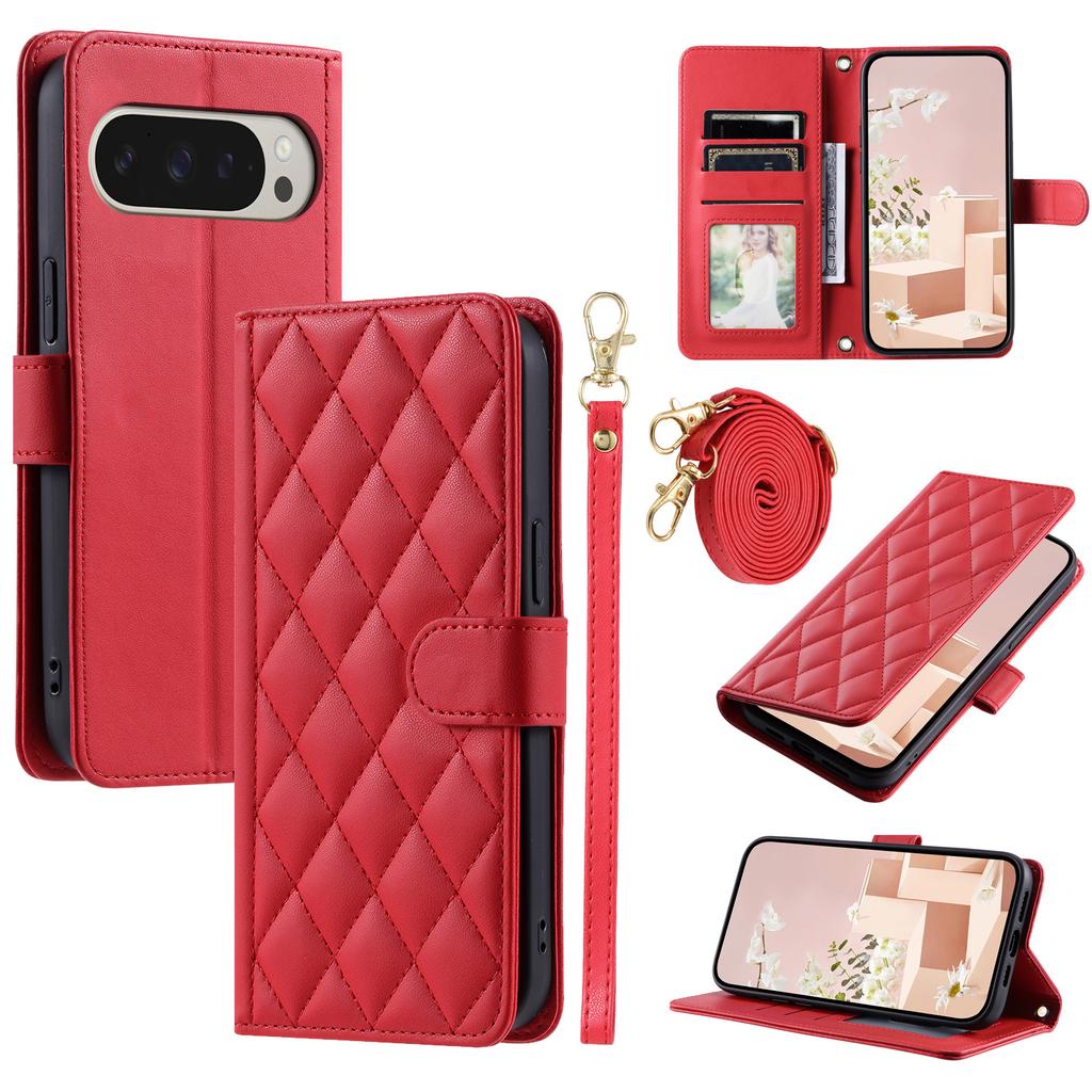 Crossbody Leder Geldbörse Kartenfach Hülle für Google Pixel 10 9 Pro XL 9A 8A 8Pro 7 Pixel8 Pixel7 Lanyard Tasche Klappständer Hülle