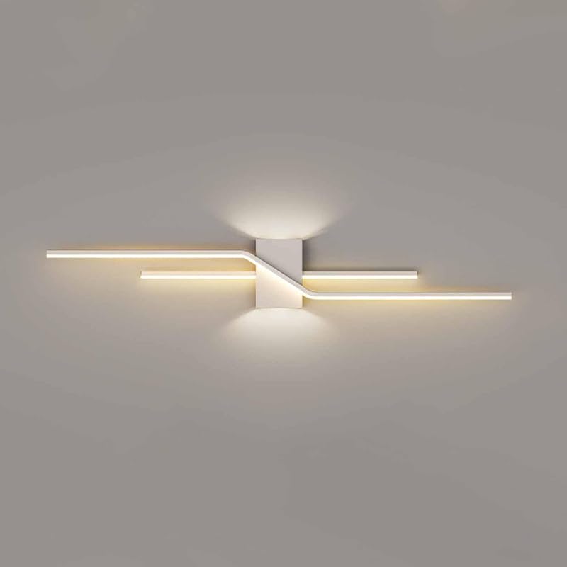 

Настенные светильники для спальни, , Линейный металлический настенный светильник, Геометрический настенный светильник в виде длинной полосы с функцией освещения на 360°, Современный диммируемый светодиодный настенный бра, 100CM белый