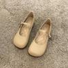 Neue Damen-Einzelschuhe mit weicher Sohle, Retro-Ausschnitt, vielseitig und lässig, Bohnenschuhe