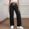 Women's Corduroy Pants Casual Women's Solid Color Corduroy Loose Straight Pants
