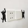 Two Cartoon Quirky Kitten Bedroom Living Room Switch Home Background Beautification Wall Stickers