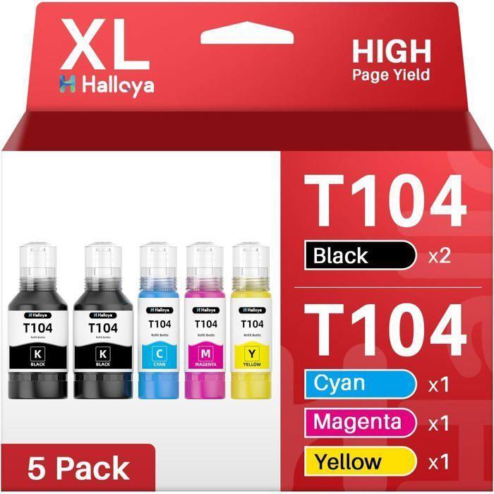 104 Ink Compatible with Epson 104 102 103 for ET-2710 ET-2711 ET-2712 ET-2714 ET-2715 ET-2720 ET-2721 Black, PRINTER CARTRIDGE