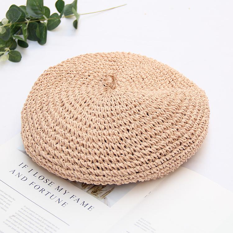 

Винтажный берет из соломы ручной работы, дышащая шляпа художника, соломенная шляпа, летняя шляпа-бутон для женщин, шляпа-тыква Adjustable