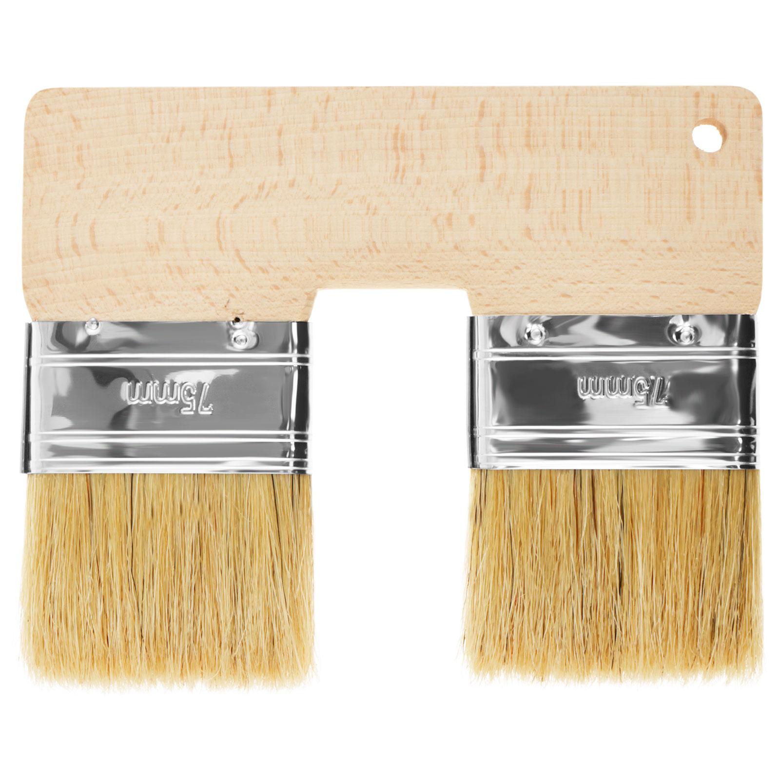 1/2 Pcs Double Paint Brush U Shaped Painting Brush Reusable Double Head Paint Brushes 7.67 Inch Wall Brush for Acrylic Painting