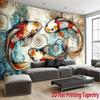 Zeninspired aquatic animals Digital printing polyester wall tapestry suitable for use living rooms bedrooms offices bars party