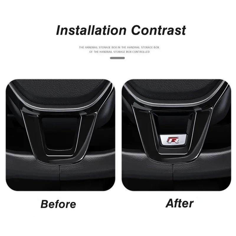 80% Chaud Senior R Rline Logo Garniture de Volant de Voiture Autocollants Placage ABS Accessoires Pour Volkswagen GTI Polo Golf Scirocco Je