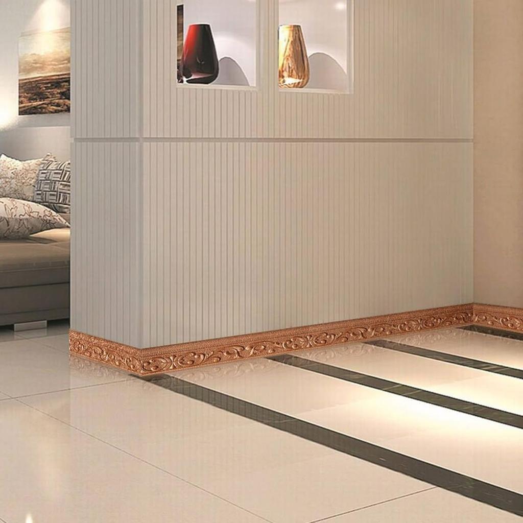 1pc 8cmx2.3m Self-Adhesive 3D Wall Trim Strip Home Decor Wall Molding Line DIY Baseboard Ceiling Trim Sticker Widening Decor