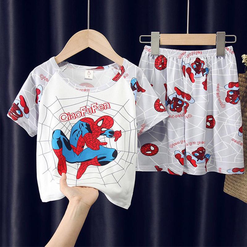 Summer Cartoon Pajama Set: Short Sleeve & Shorts for Kids