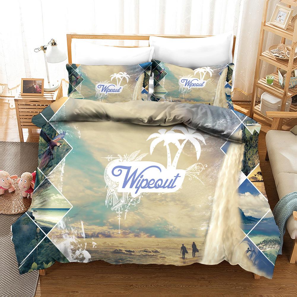 Surfing Bedding Set Queen/King/Full for Boys Kids Men Surfboards Duvet Cover Polyester Youth Ocean Sport Theme Comforter Cover